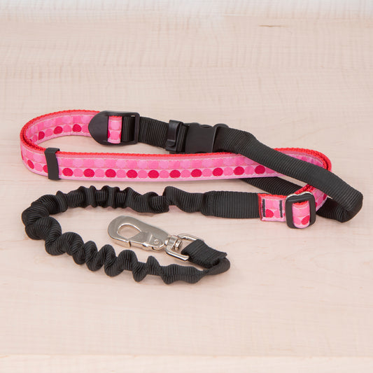 Super Bungee Leash - Pink Dots