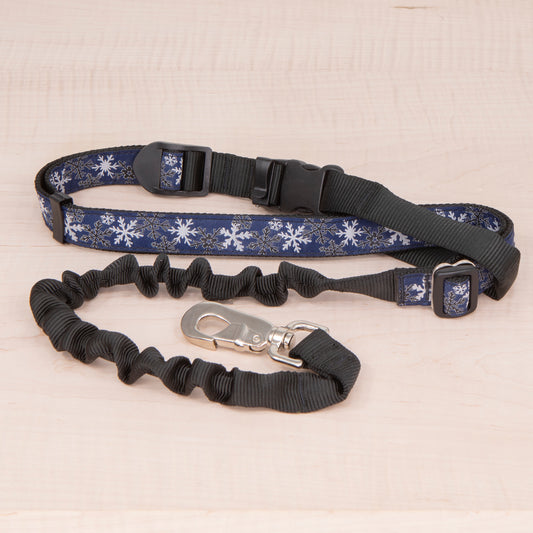 Super Bungee Leash - Snowflakes  Blue