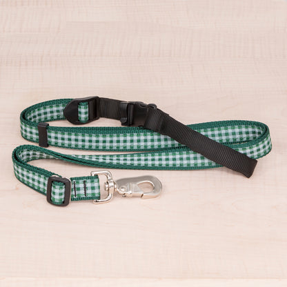 Sports Doggie Leash -  Green Check