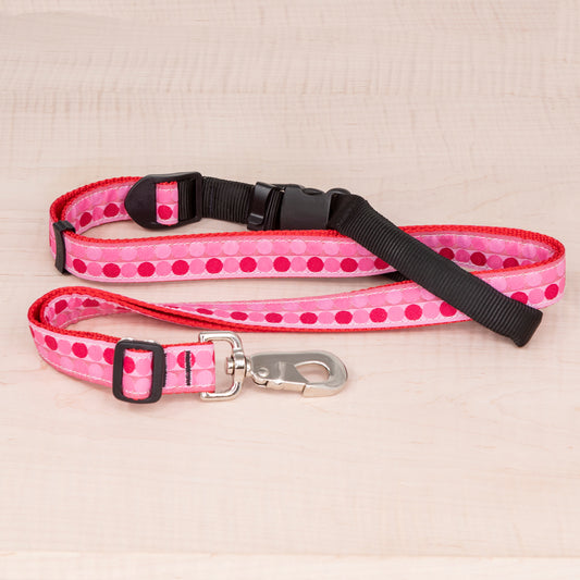 Sports Doggie Leash -  Pink Dots