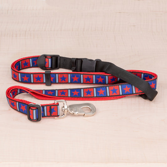 Sports Doggie Leash -  Red Stars