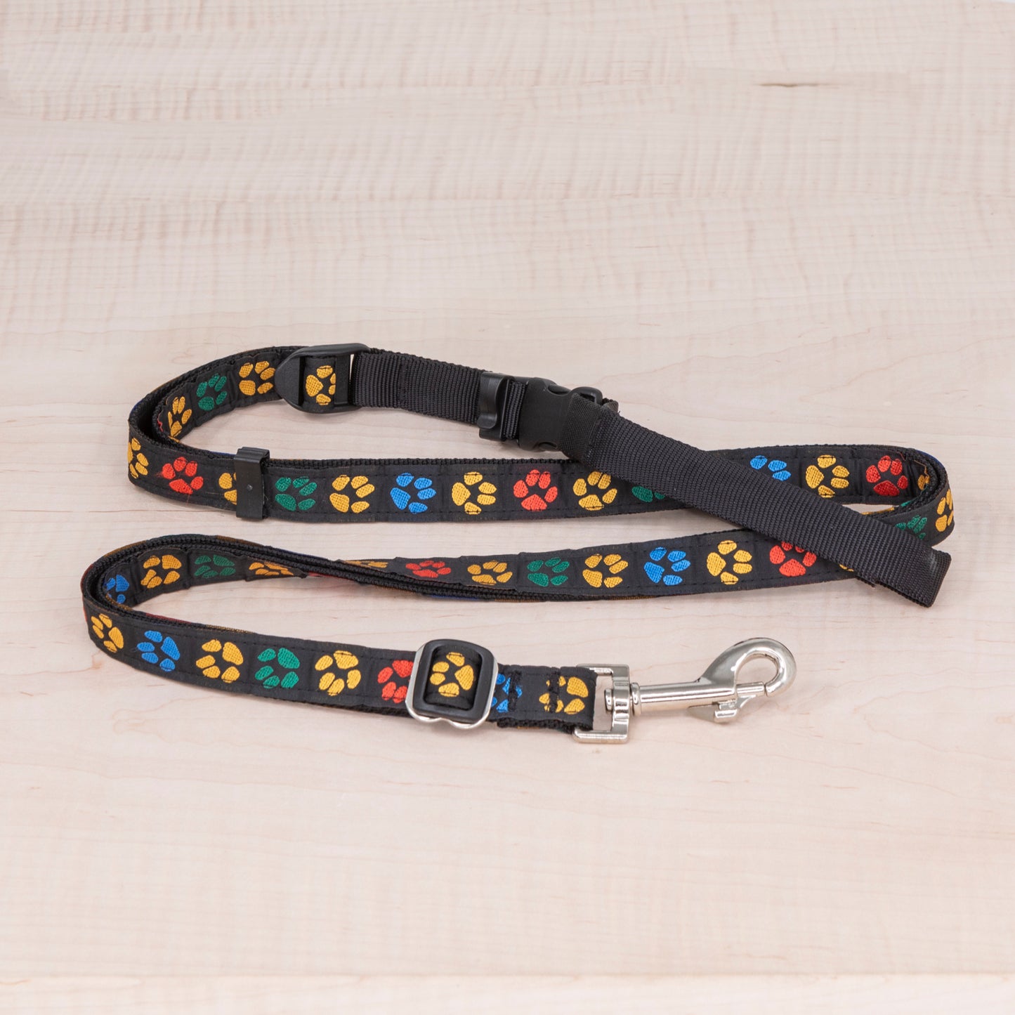 Sports Doggie Leash -  Paw Prints Black